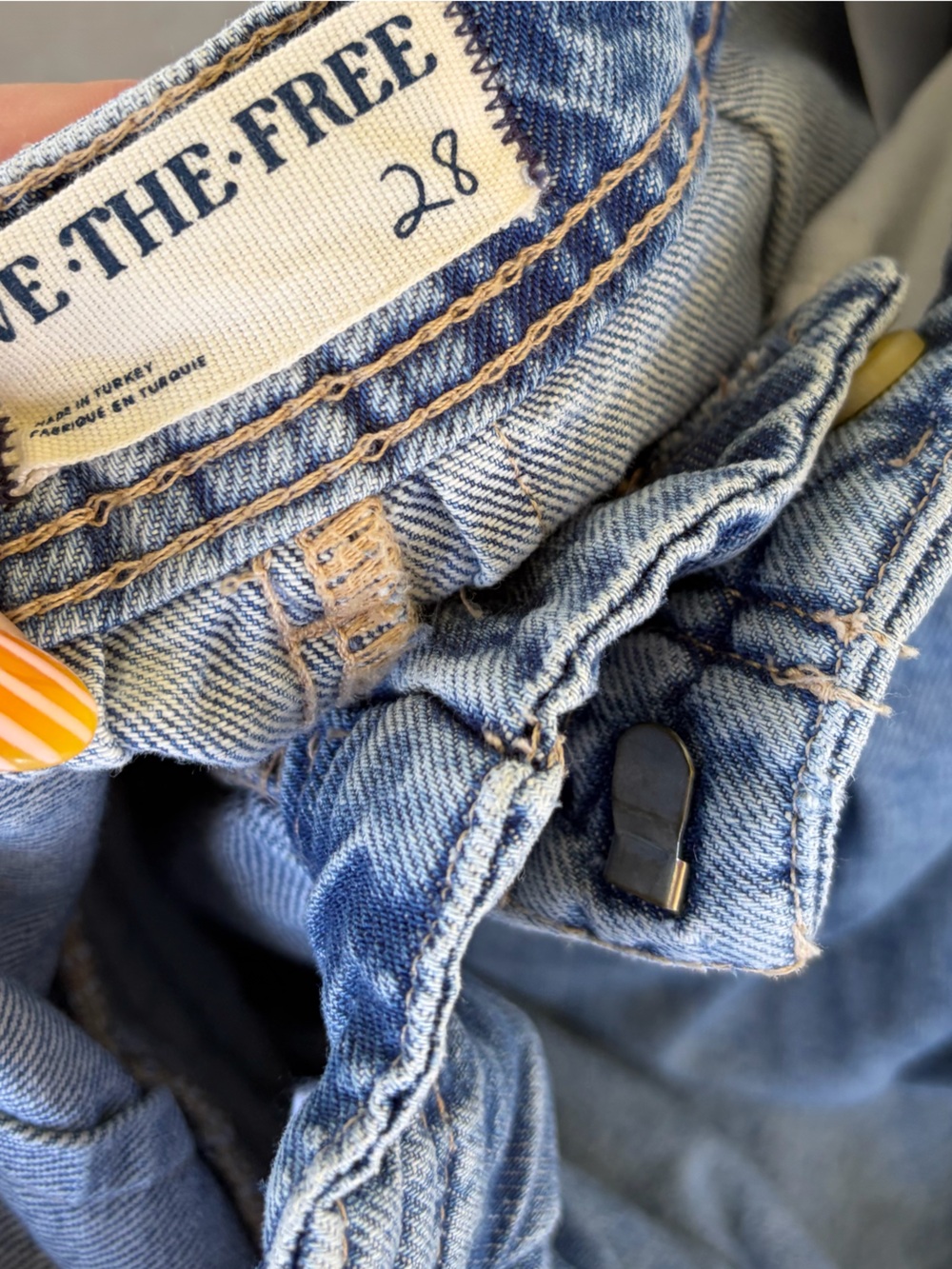 Free people we the free wide leg barrel balloon denim jeans 28/6 blue pants - Picture 4 of 4